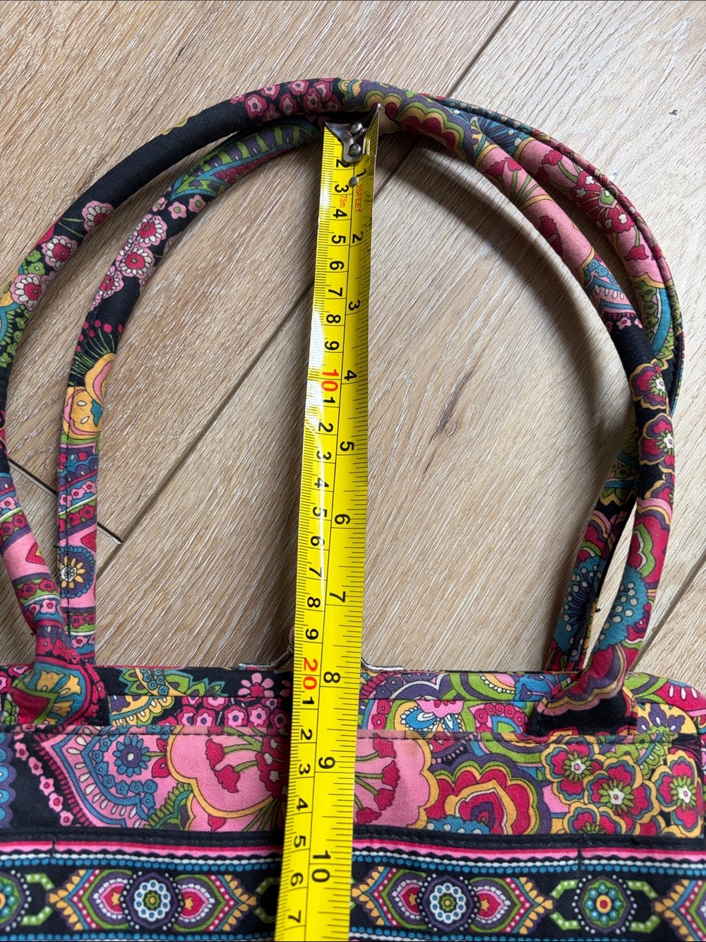 Vera Bradley Paisley Floral Kiss Lock Purse Shoulder Bag Symphony in Hue Retired - Picture 8 of 10
